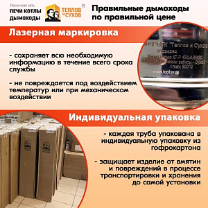 Трубы для дымохода из нержавейки L250 ТМ-Р 430-0.8 D120 для бани, газовый дымоход для котла и печная труба для отопительной печи